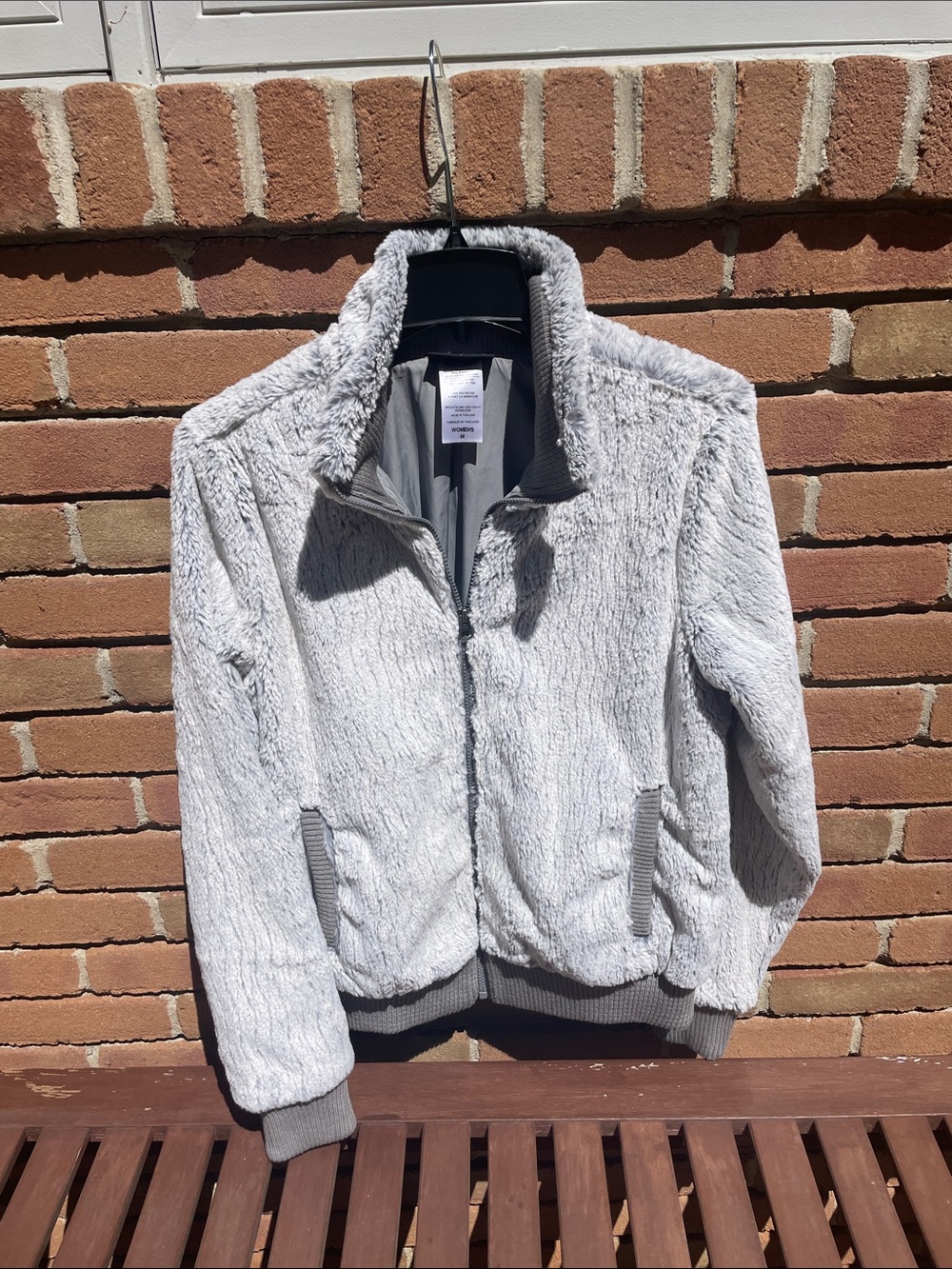 Patagonia Light Gray Sherpa Bomber Jacket